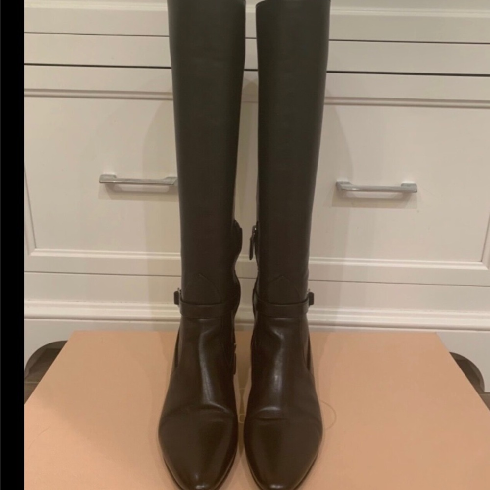 PRADA Calzature Donna Flat Ankle-Strap Knee Boot - MSRP $1500